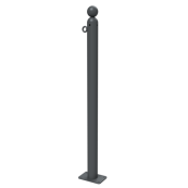 Ornamental bollard | Series 466B | � 60 mm | stationary, to be fixed by plugswith base plate 100 x 150 mm | without lock | with 1 eyelet